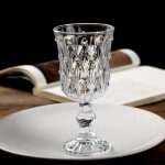 Verre a vin en cristal, motif diamant, style cr�atif, rouge, verre a champagne