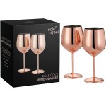 Verres a vin elégants en acier inoxydable dorés (or rose) Verres a vin elégants en acier inoxydable dorés (or rose)