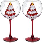 Verres a vin festifs peints a la main 560 ml