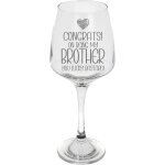 Verre a vin grav  congrats on being my brother  - cadeau d'anniversaire personnalis pour homme, frre, ...