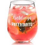 Verre a vin avec inscription en allemand - cadeau marraine prfre, meilleur cadeau de marraine, verre ...