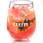 Verre a vin avec inscription en allemand - cadeau de petitesse prfre, cadeau de collgue de travail, ...