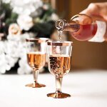 Verre a vin jetable en plastique de haute qualit, rose dor, 6 pices, durable, fte, festival de mariage, ...