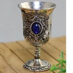 Verre a vin en laiton blanc et cuivre, gobelet a eau, articles bouddhistes essentiels pour autel magique ...