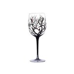Verre a vin a motif d'arbre des quatre saisons - coupe a champagne peinte a la main