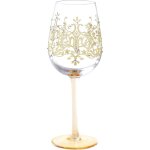 Verre a vin peint a la main couronne dore verre vin rouge 42cl cadeau mariage saint valentin