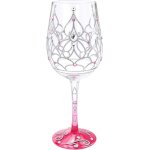 Verre a vin peint a la main couronne de princesse verre a vin rouge 42cl cadeau anniversaire mariage ...