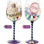 Verre a vin peint a la main heureuse retraite verre vin rouge 42cl cadeau unique personnalis pour ami ...