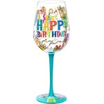 Verre a vin peint a la main joyeux anniversaire verre vin rouge 42cl cadeau personnalis pour famille ...