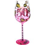 Verre a vin peint a la main kiss embrassez vos 50 ans verre vin rouge 42cl cadeau pour maman femme