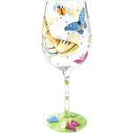 Verre a vin peint a la main papillons colors verre a vin rouge 42cl cadeau anniversaire mariage saint ...