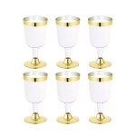 Verre a vin en plastique de haute qualit, rose dor, jetable, durable, pour fte, festival, mariage, ...