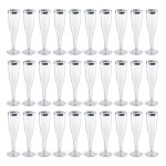 Verres a vin en plastique jetables incassables et recyclables, 30 pices, avec bordure dore, ensemble ...