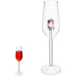 Verre a vin rose 3d avec rose sculpt�e ¿ el�gant et unique