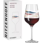 Verre a vin rouge 500 ml - srie herzkristall n 7 - verre avec motif de paysage, or rose