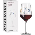 Verre a vin rouge 500 ml - série herzkristall n 9 - verre avec motif floral en or rose Verre a vin rouge 500 ml - série herzkristall n 9 - verre avec motif floral en or rose