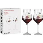 Verre a vin rouge 500 ml - série sommerwendtraum set n 2, 2 pièces avec cercles aquarellés Verre a vin rouge 500 ml - série sommerwendtraum set n 2, 2 pièces avec cercles aquarellés