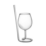 Verre a vin rouge cr�atif, pour cocktail, whisky, jus clair, gobelet avec tube de paille, pour f�te de ...