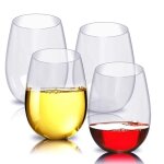 Verre a vin rouge incassable en pet, 4 pices / ensemble, tasse transparente pour jus de fruits et bire, ...