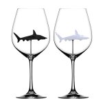 Verre a vin rouge requin en verre de cristal, bouteille de vin en verre a talons hauts, cadeaux de fte ...