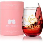 Verre a vin sans pied pour 18e anniversaire pour filles et garons - verre a vin sans pied de style vintage ...