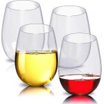 Verres a vin sans pied - lot de 4, incassable en plastique tritan