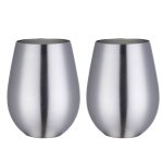 Verre a vin sans pied en acier inoxydable, tasse a vin portable pour