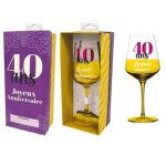Verre a vin dans son coffret 24 cm 40 ans
