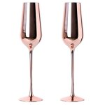 Verre a vin sur pied, 2 pices, pour boire du champagne