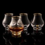 Verres a whisky courbe en sablier avec feuille d�or
