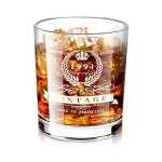 Verre a whisky lighten life 30e anniversaire 1995 340 ml en cristal sans plomb, parois epaisses, coffret ...