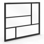 Verri�re atelier g�om�trique l. 93 x h. 108 cm en m�tal noir et verre tremp�