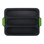 Version amliore en silicone 3 emplacements avec cadre en mtal moule a baguette franaise, gris fonc ...
