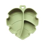 Vert - assiette en silicone en forme de feuille pour enfants, assiettes d'alimentation pour bbs, bol ...