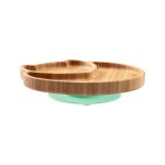 Vert - bol d'alimentation en bambou pour bb, assiette a dner avec logo personnalis, dessin anim ...