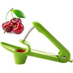 (vert)dnoyauteur a cerises, dnoyauteurs de cerise avec tasse soutien de silicone souple et tige en ...