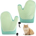 (vert menthe?gants de toilettage 2 gants de massage chien chat brosse a epiler doux d�moulage efficace ...