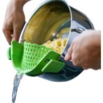 (vert)passoire de cuisine silicone suspendue tamis la farine avec poign�e mailles fine pour poudre p�tisserie ...