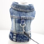 Veste en jean dlave pour chiens et chats, chemises en denim pour chiots, gilets sfp a revers, design ...