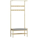 Vestiaire d'entre banc  chaussures portemanteau 10 patres tringle vtement coffre avec coussin tagre ...