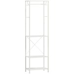 Vestiaire d'entr�e portant - penderie, 4 pat�res, 3 �tag�res - dim. 52 x 30 x 180 cm - blanc