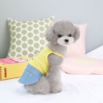 Vêtements pour animaux de compagnie de printemps et d'été, jupe en jean teddy, jupe a poche, robe pour ... Vêtements pour animaux de compagnie de printemps et d'été, jupe en jean teddy, jupe a poche, robe pour ...