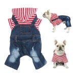 Vtements a capuche pour petits chiens, chemises a rayures, denim, combinaison, tenue pour petits chiens ...