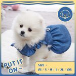 Vêtements pour chiens, jupe en denim avec lettres brodées, adorable vêtement kawaii elégant pour chiot, ... Vêtements pour chiens, jupe en denim avec lettres brodées, adorable vêtement kawaii elégant pour chiot, ...