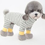 Vêtements pour chiens a rayures, combinaison pour chat, col haut, manches longues, chemise a 4 jambes, ... Vêtements pour chiens a rayures, combinaison pour chat, col haut, manches longues, chemise a 4 jambes, ...