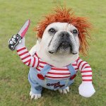 V�tements de poup�e mortelle pour chiens r�glable chien halloween cosplay costume dr�le costume poup�e ...