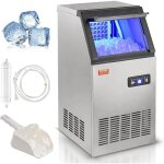 Vevor commercial ice maker 38kg24h ice preparation device 40 ice cube trays storage capacity 12. 5kg ...