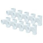 Vhbw 10x raccord t en pvc pour aspiration centrale 50, 8 mm de diam�tre / 2 '' syst�me de tube rond