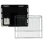 Vhbw 1x plaque de four, 1x grille (kit de 2 pi�ces) compatible avec bosch hbg676es6 / 15, hmg6764b1 / ...