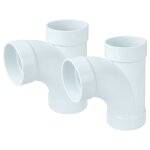 Vhbw 2x raccord t en pvc pour aspiration centrale 50, 8 mm de diam�tre / 2 '' syst�me de tube rond